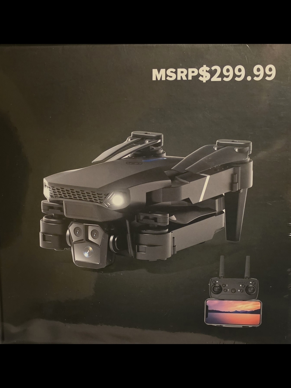 New Foldable Black Camera Drone with Remote Control